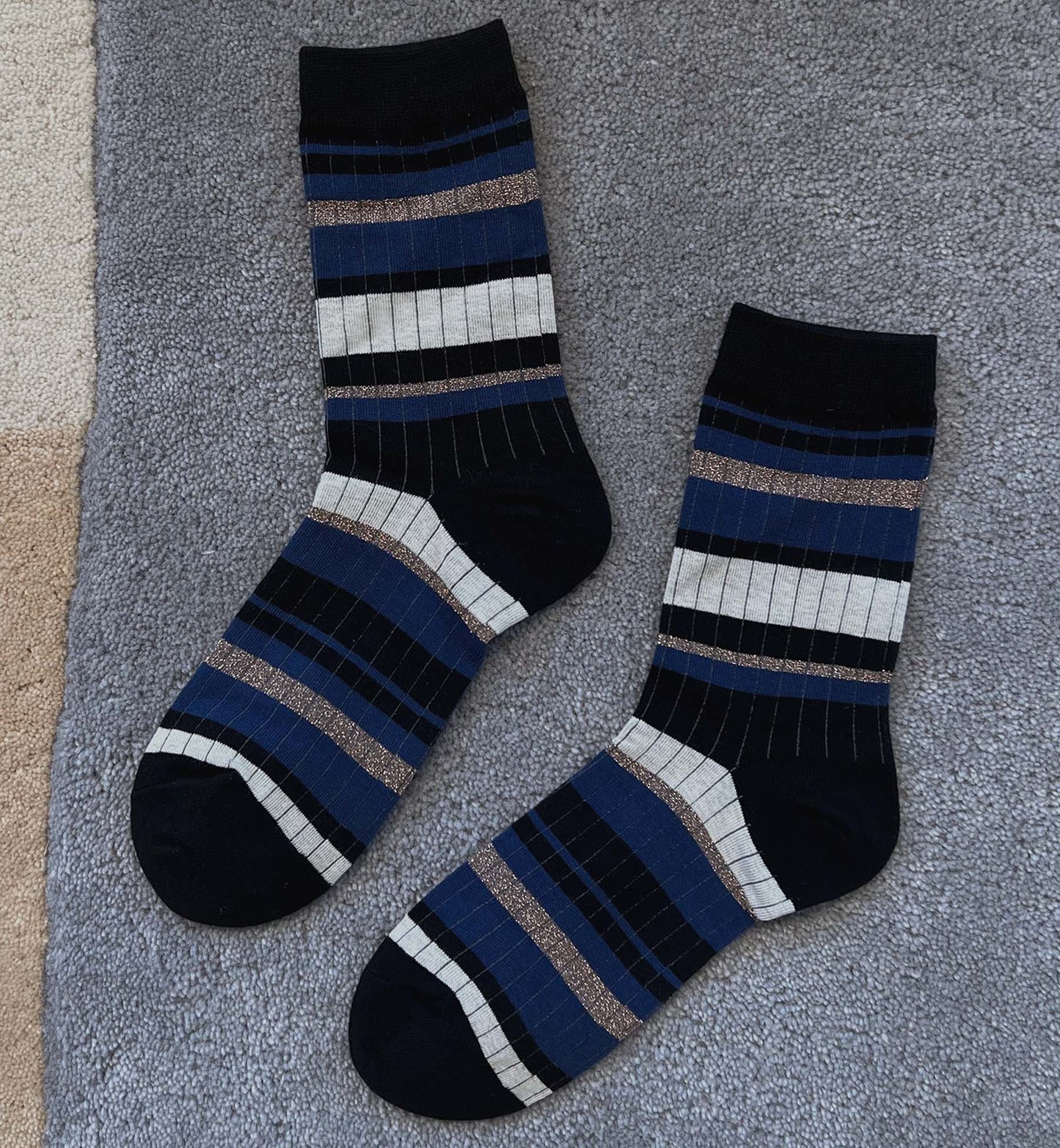Bold-Stripe Crew Socks