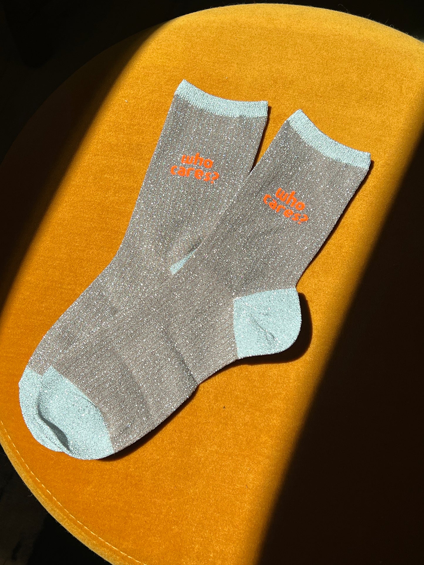 Who Cares? Glitter Crew Socks