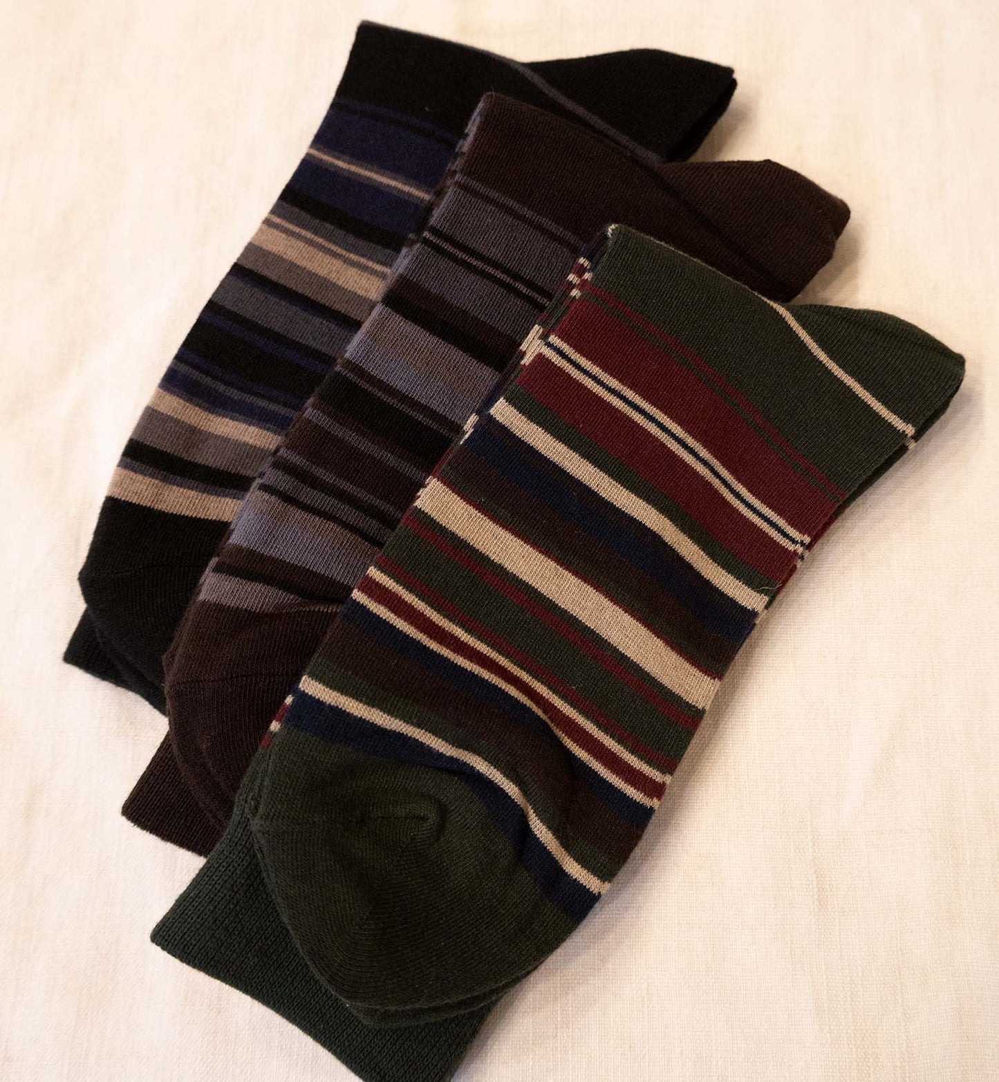 Men's Multi-Color Stripe Crew Socks 3