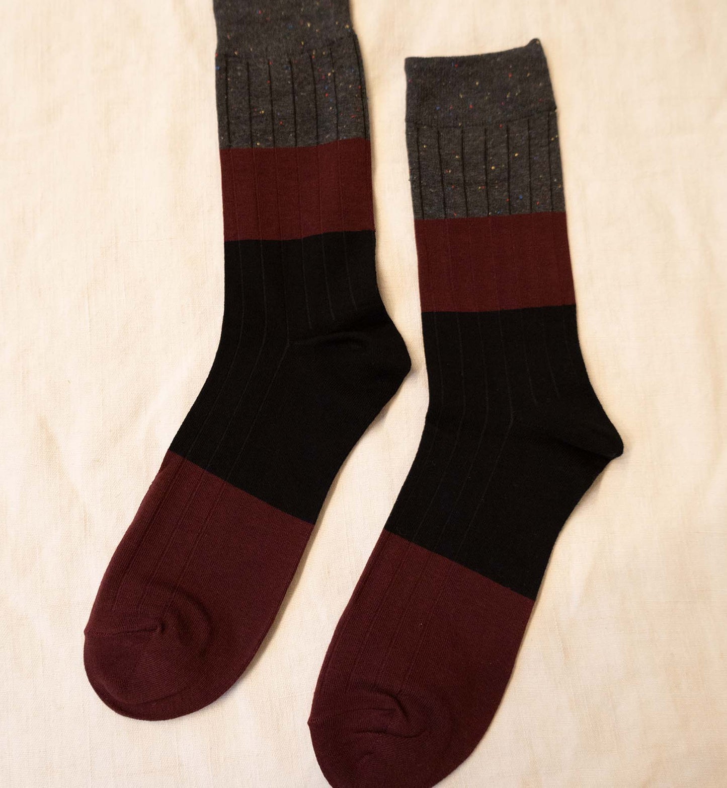 Men's Three Color Crew Socks