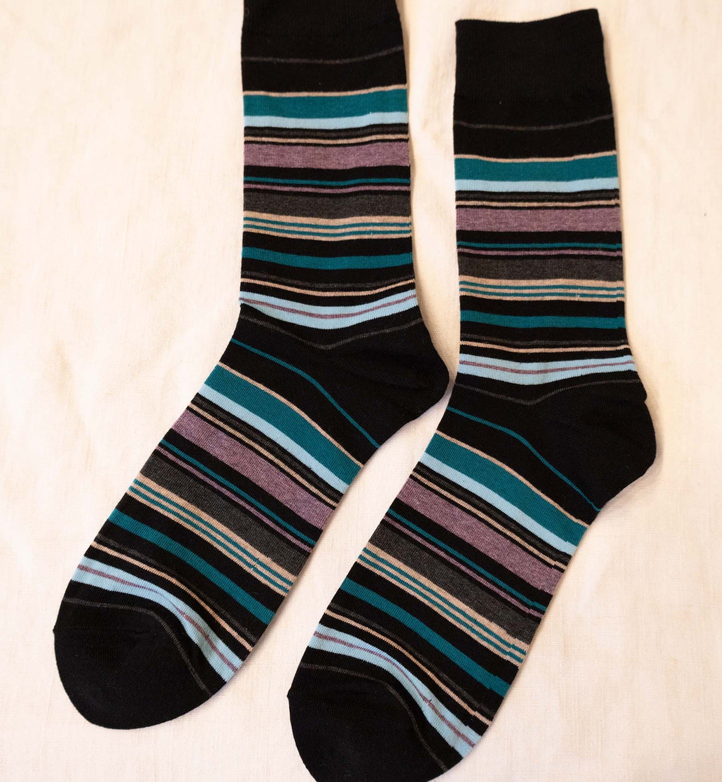 Men's Multi-Color Stripe Crew Socks