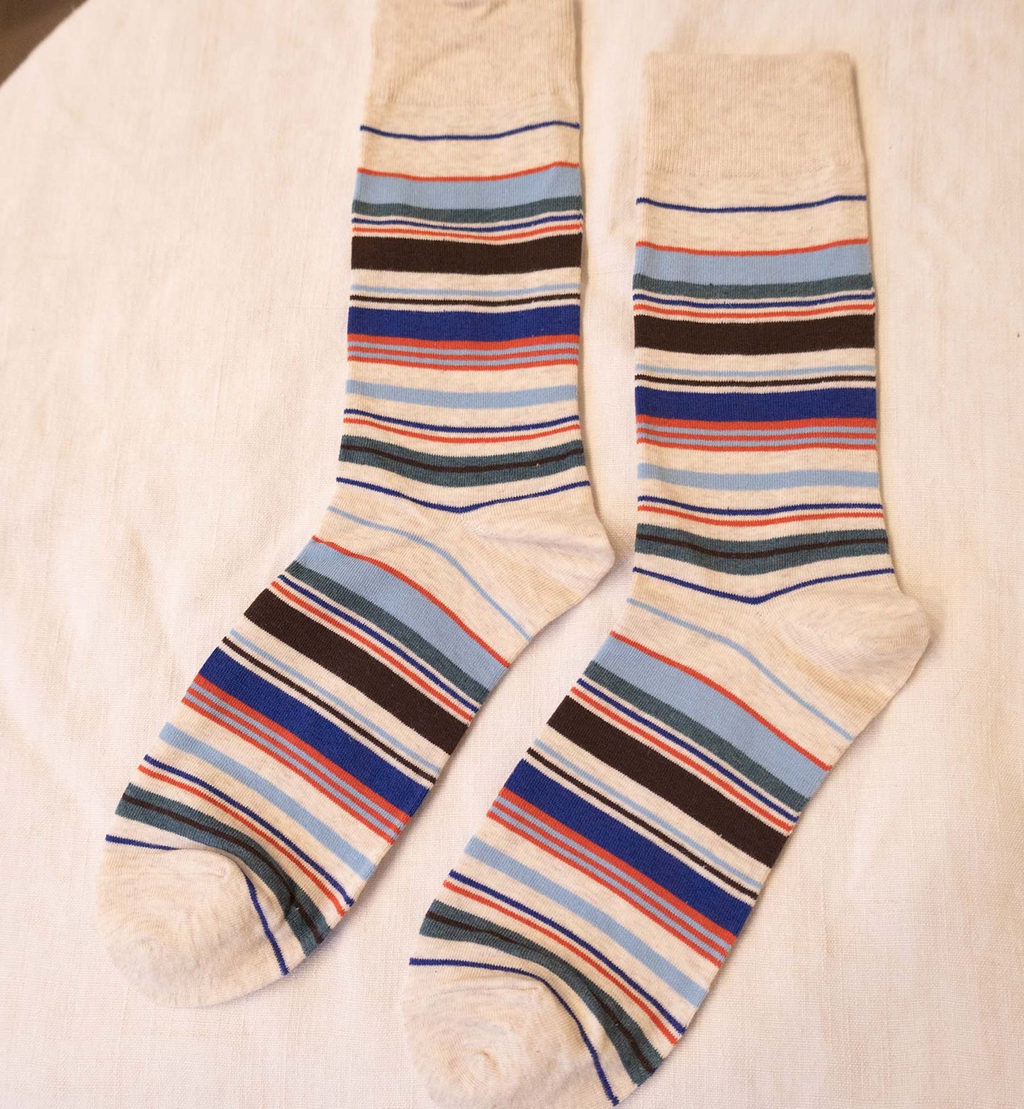 Men's Multi-Color Stripe Crew Socks