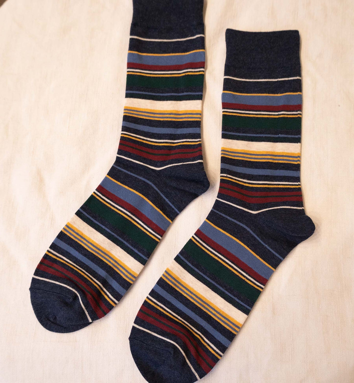 Men's Multi-Color Stripe Crew Socks