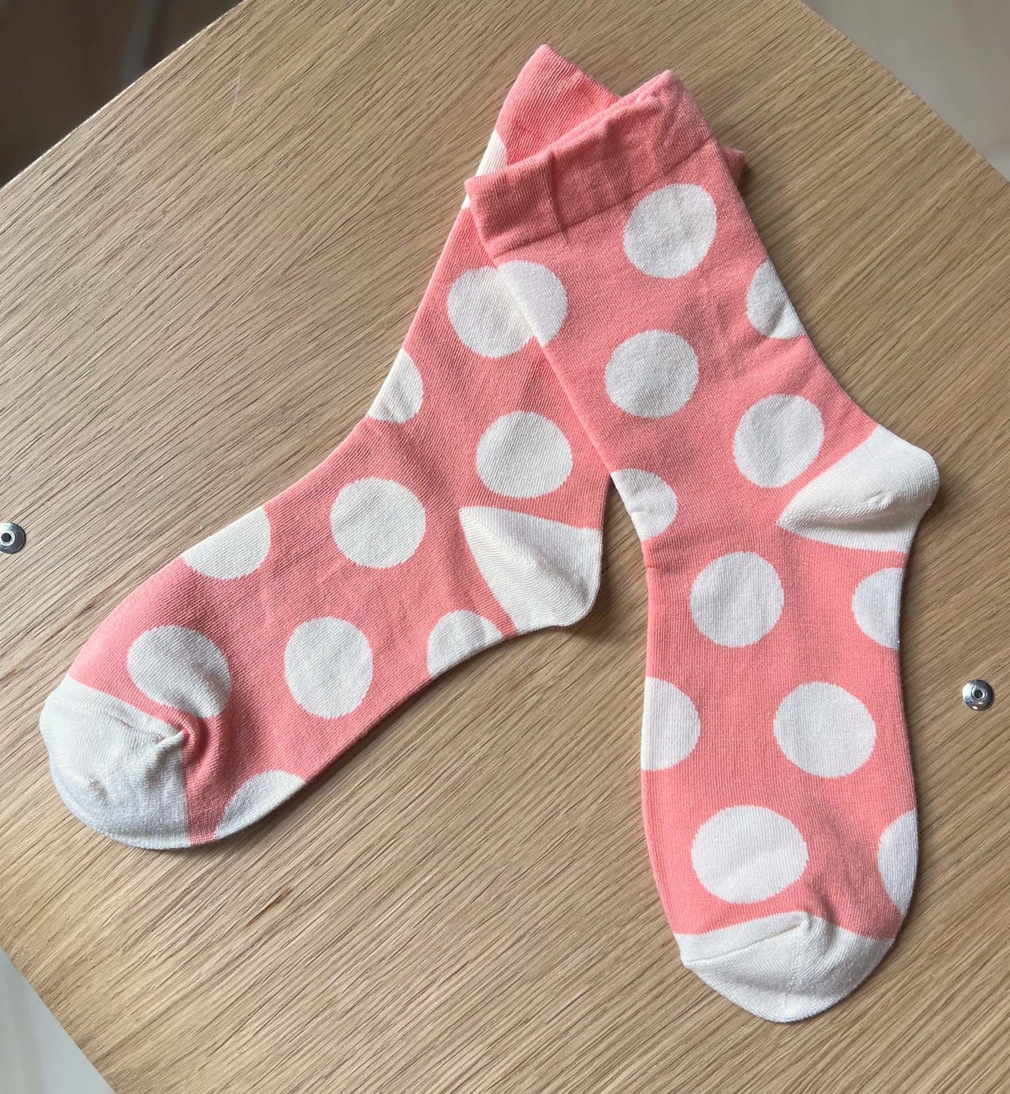 Pastel Polka Dot Crew Socks