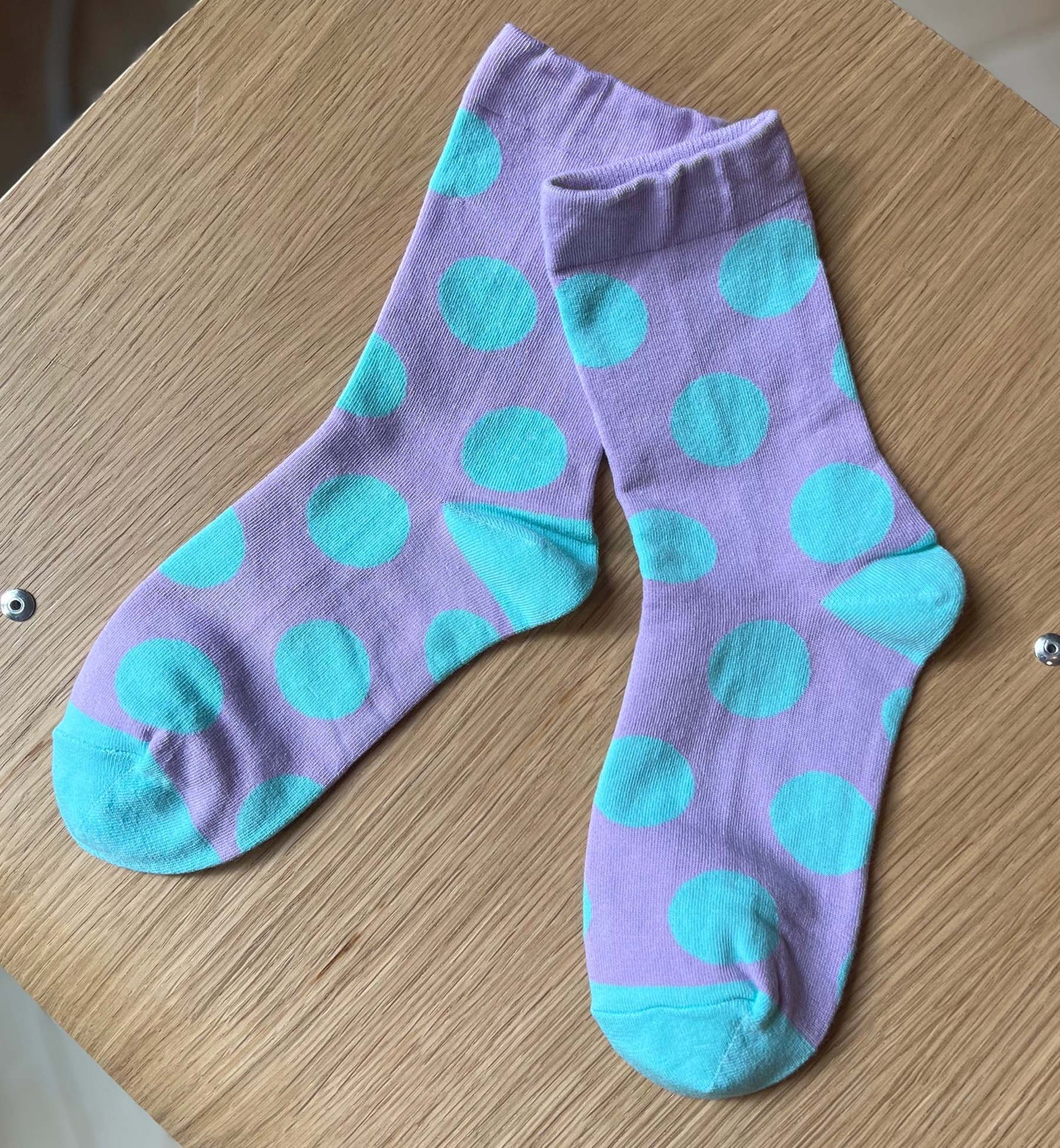 Pastel Polka Dot Crew Socks
