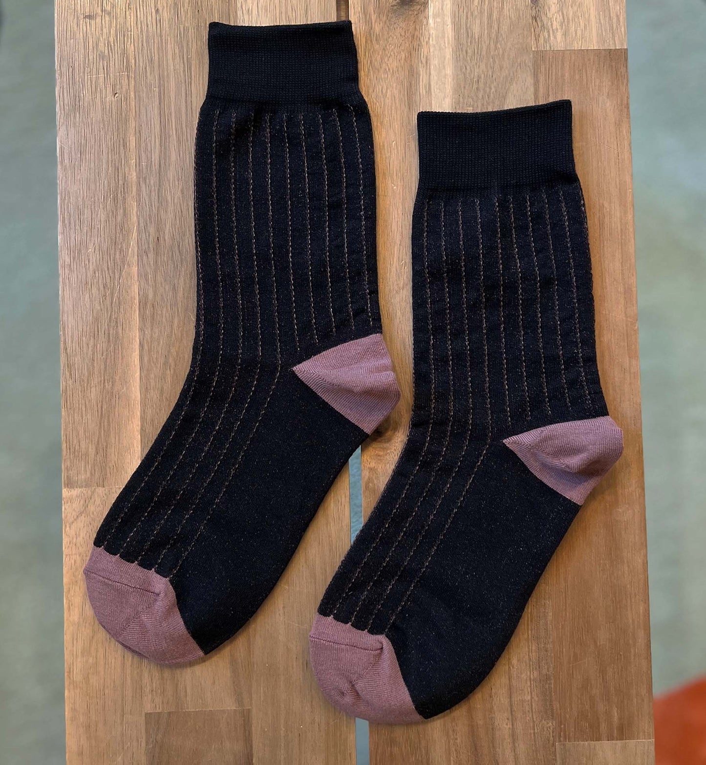 Vertical Striped Crew Socks