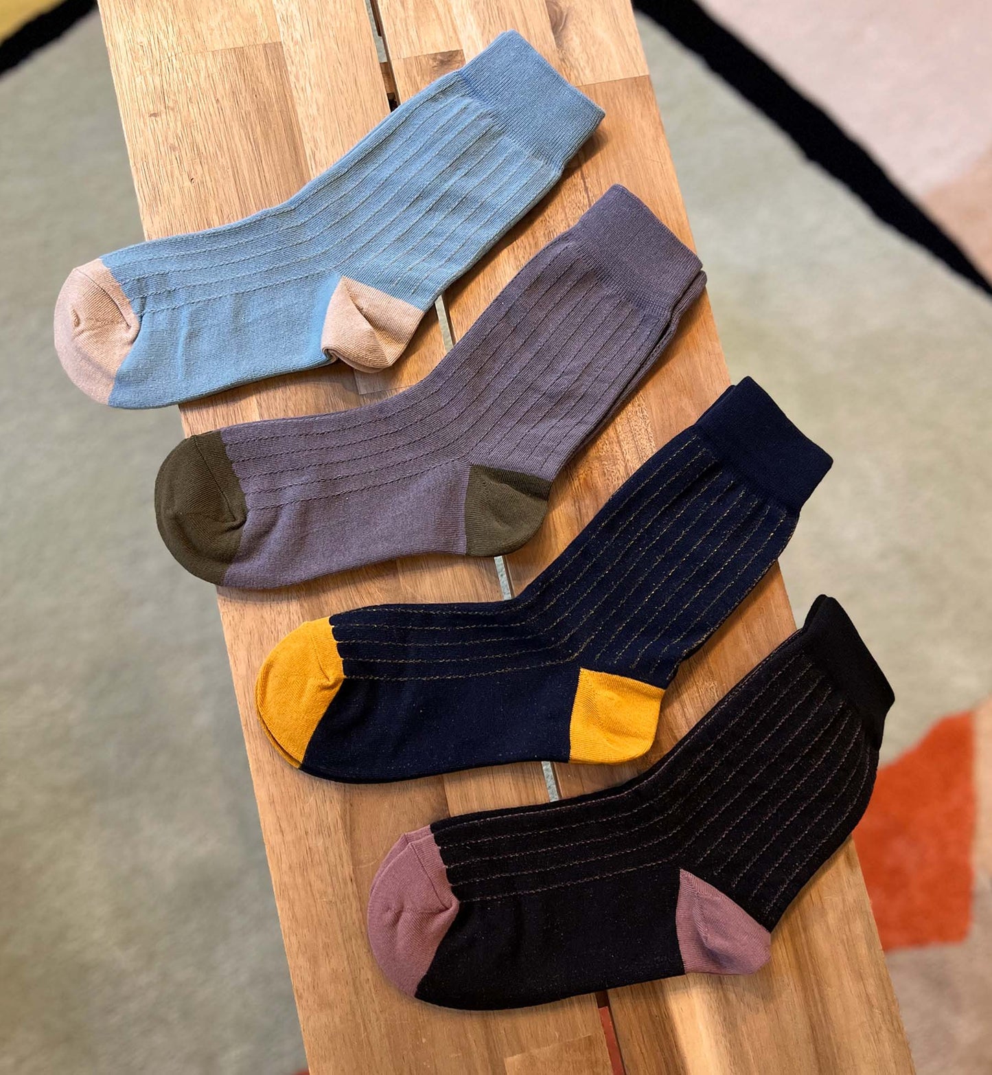 Vertical Striped Crew Socks
