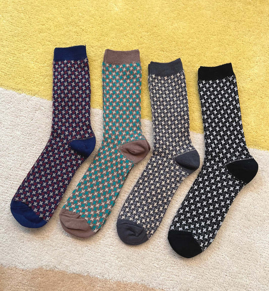 Three Color Cotton Knitted Socks