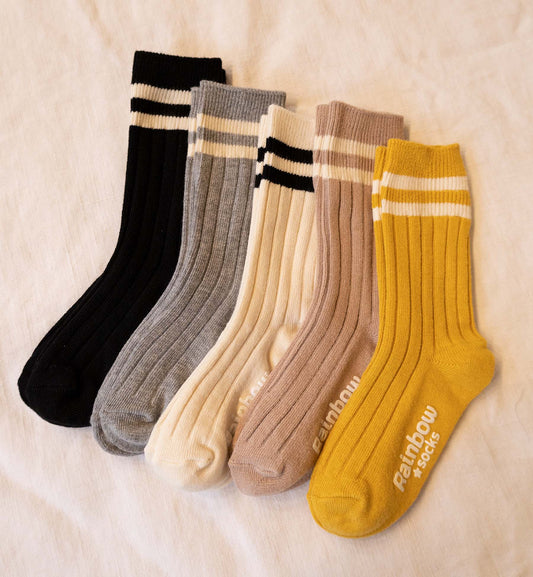 Kids Ribbed Crew Socks