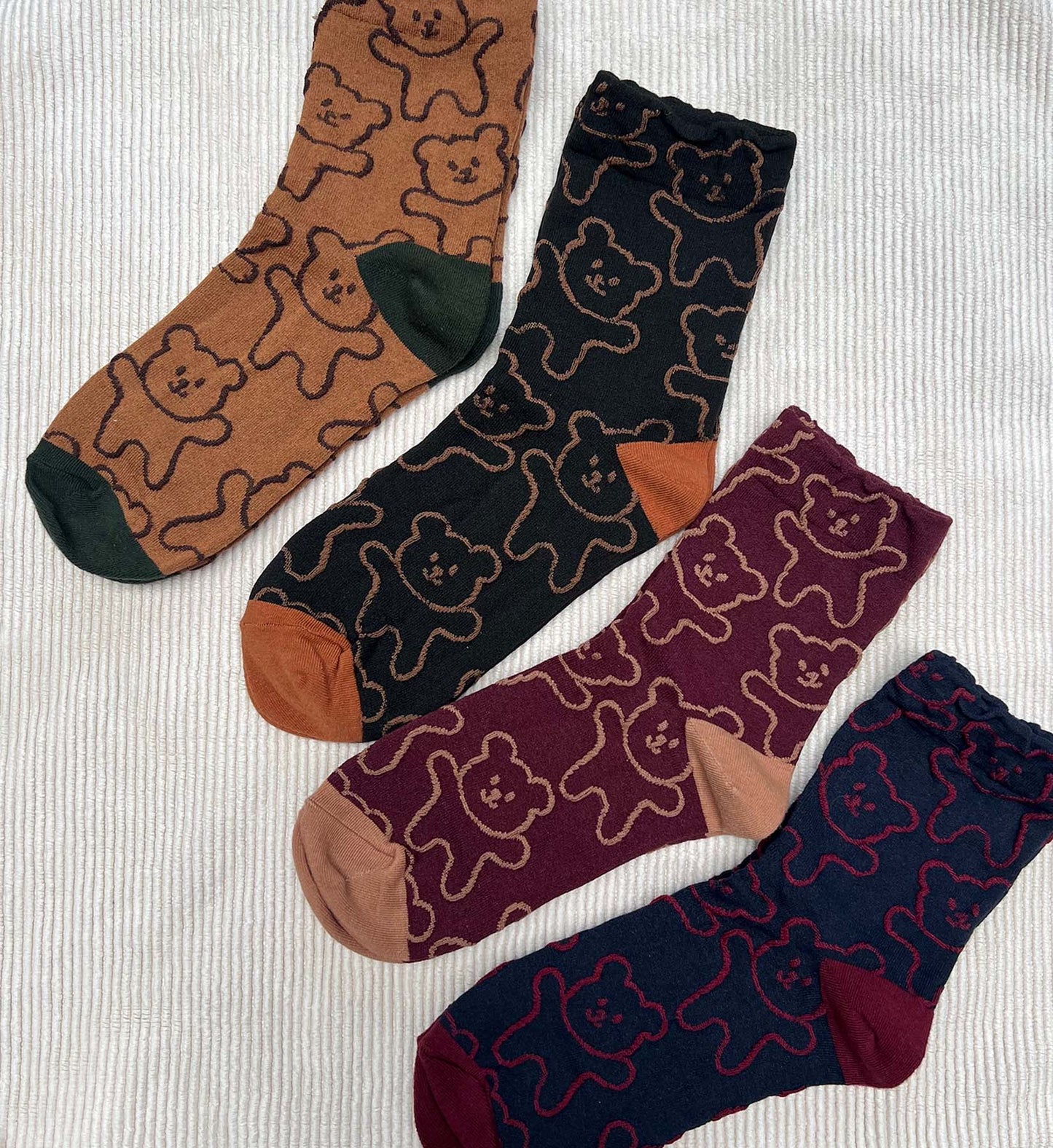 Bear Embossed Socks