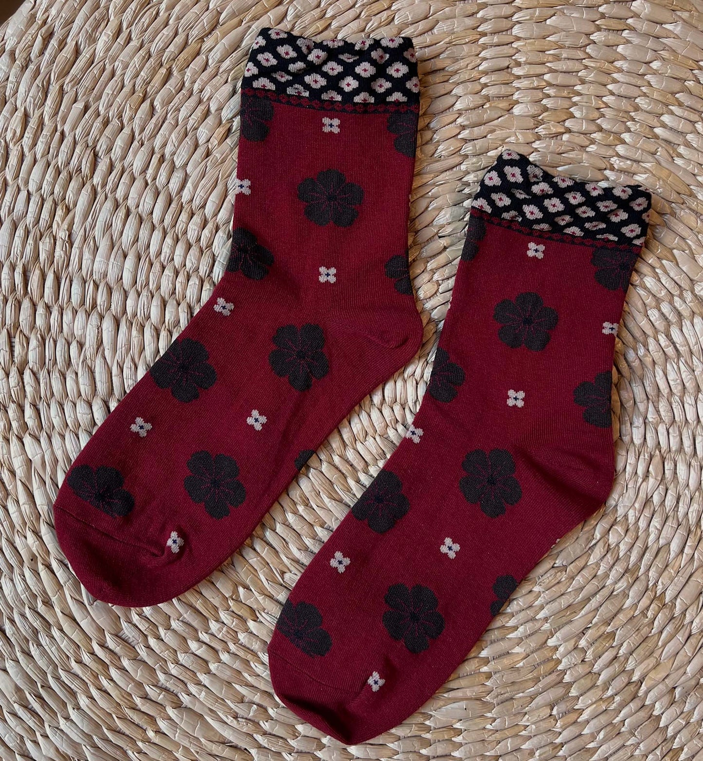 Cherry Blossom Flower Pattern Socks