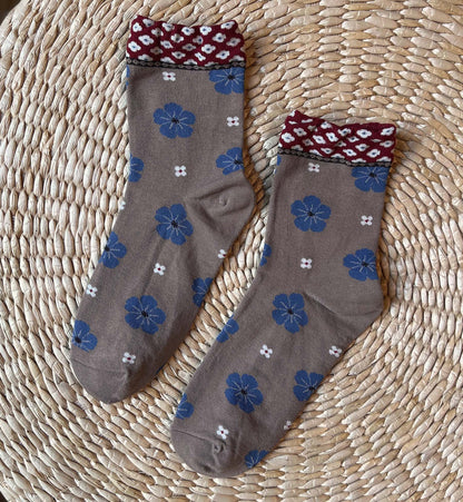 Cherry Blossom Flower Pattern Socks