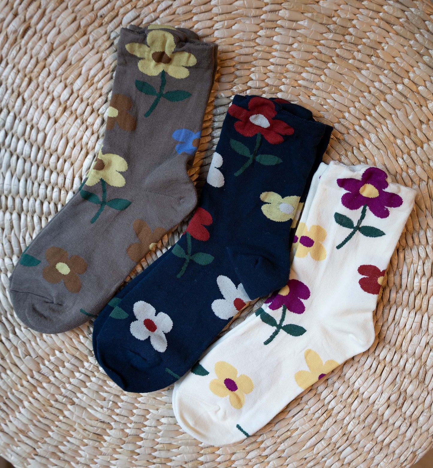 Dahlia Flower 2 Crew Socks