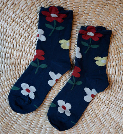 Dahlia Flower 2 Crew Socks