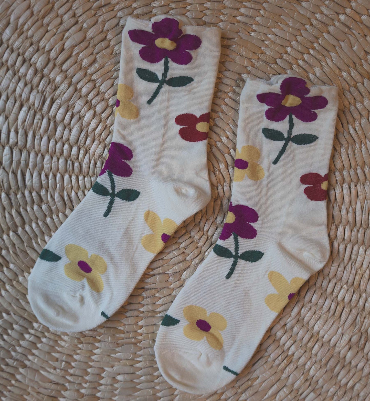 Dahlia Flower 2 Crew Socks