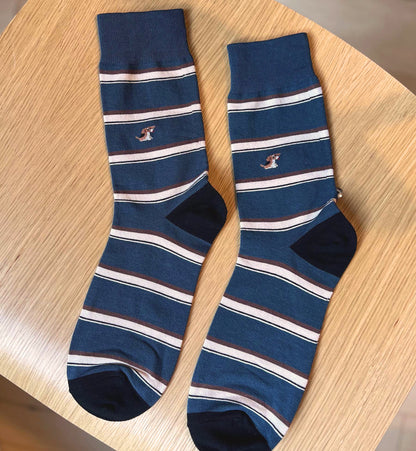 Men's Little Dog on Stripe Socks