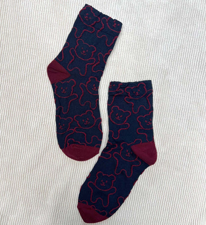 Bear Embossed Socks