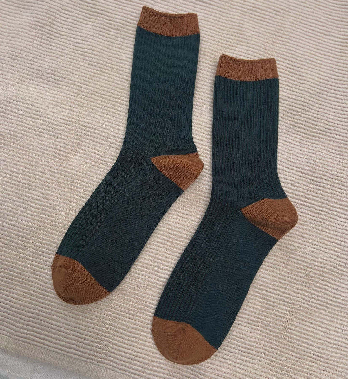 Two-Tone Cotton Socks