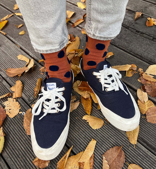 Fluffy Polka Dot Crew Socks