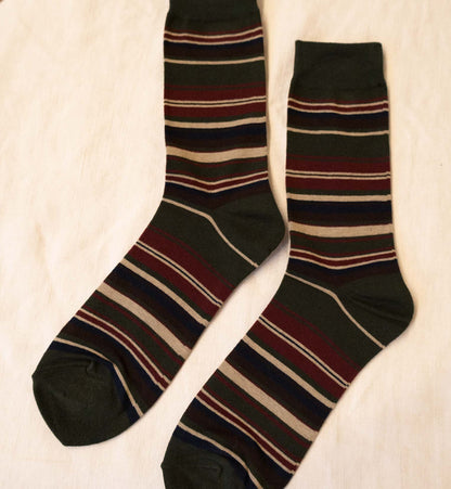 Men's Multi-Color Stripe Crew Socks 3