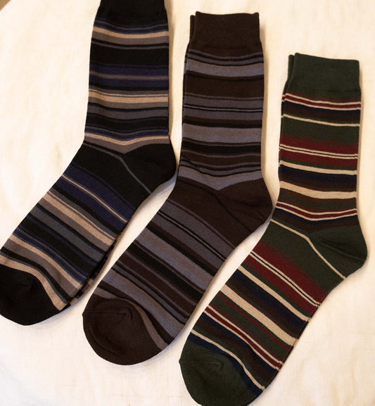 Men's Multi-Color Stripe Crew Socks 3