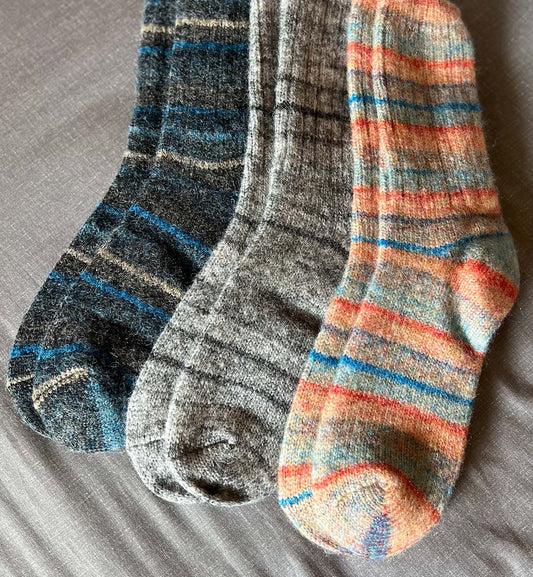 Men's Striped Wool Crew Socks