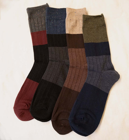 Men's Three Color Crew Socks
