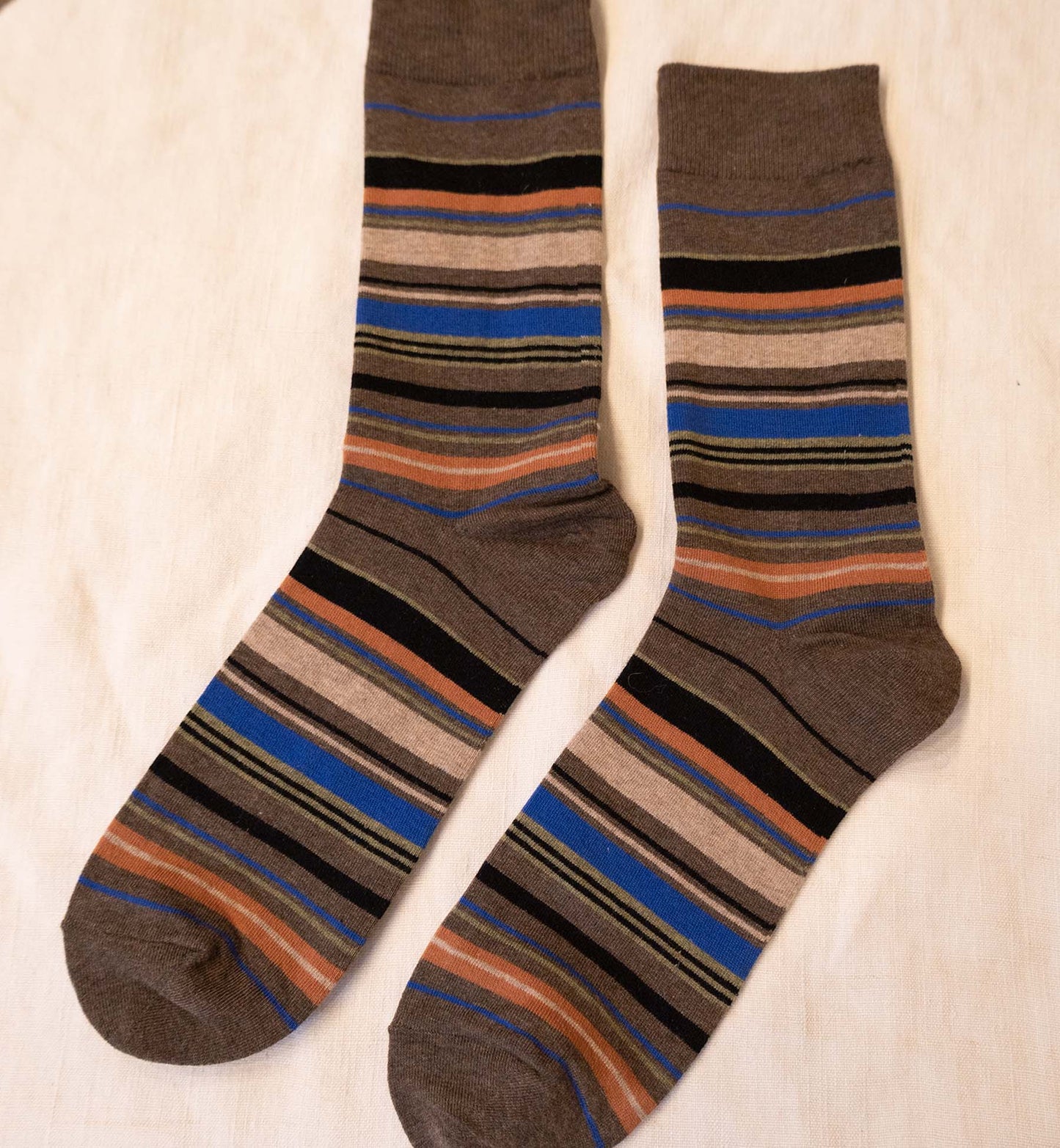 Men's Multi-Color Stripe Crew Socks