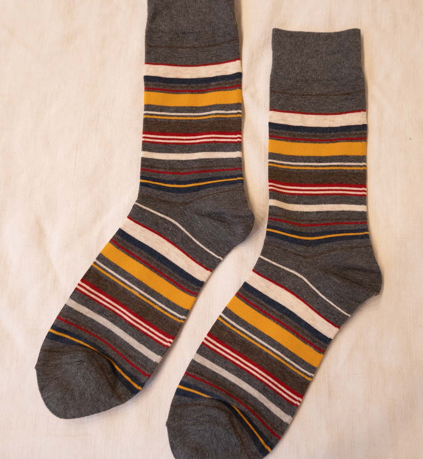 Men's Multi-Color Stripe Crew Socks