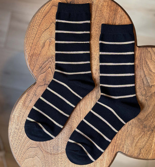 Multicolor Thread Stripe Crew Socks