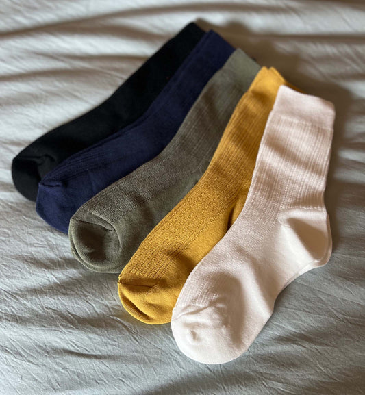 Ribbed Crew Socks