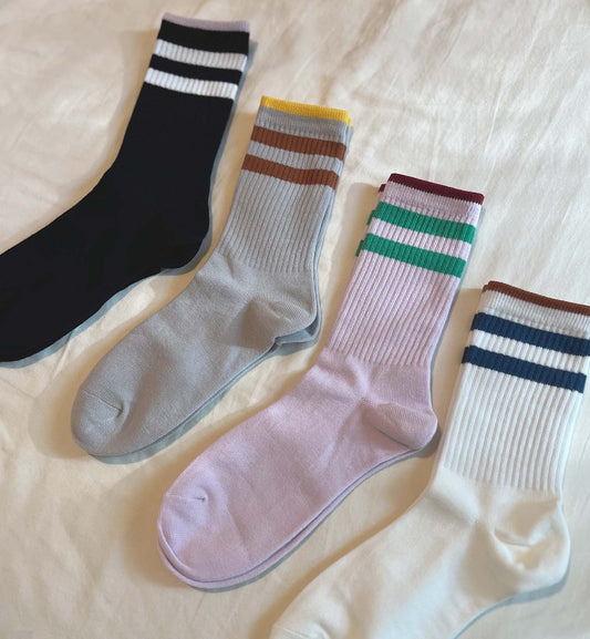 Stripped Ribbed Athletic Socks