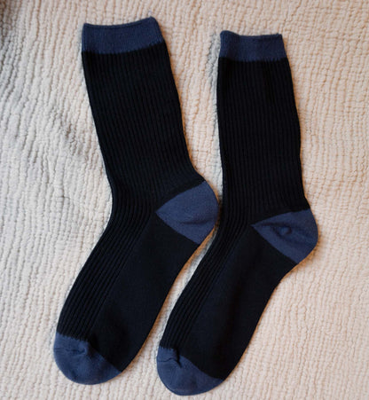 Two-Tone Cotton Socks