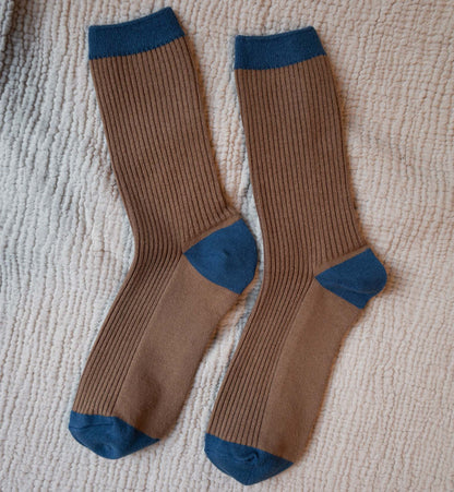 Two-Tone Cotton Socks