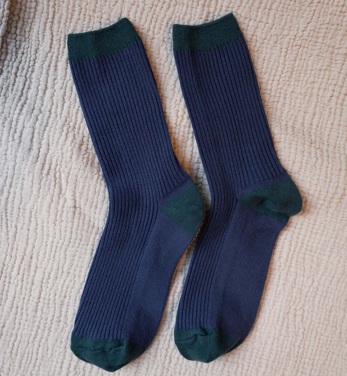 Two-Tone Cotton Socks