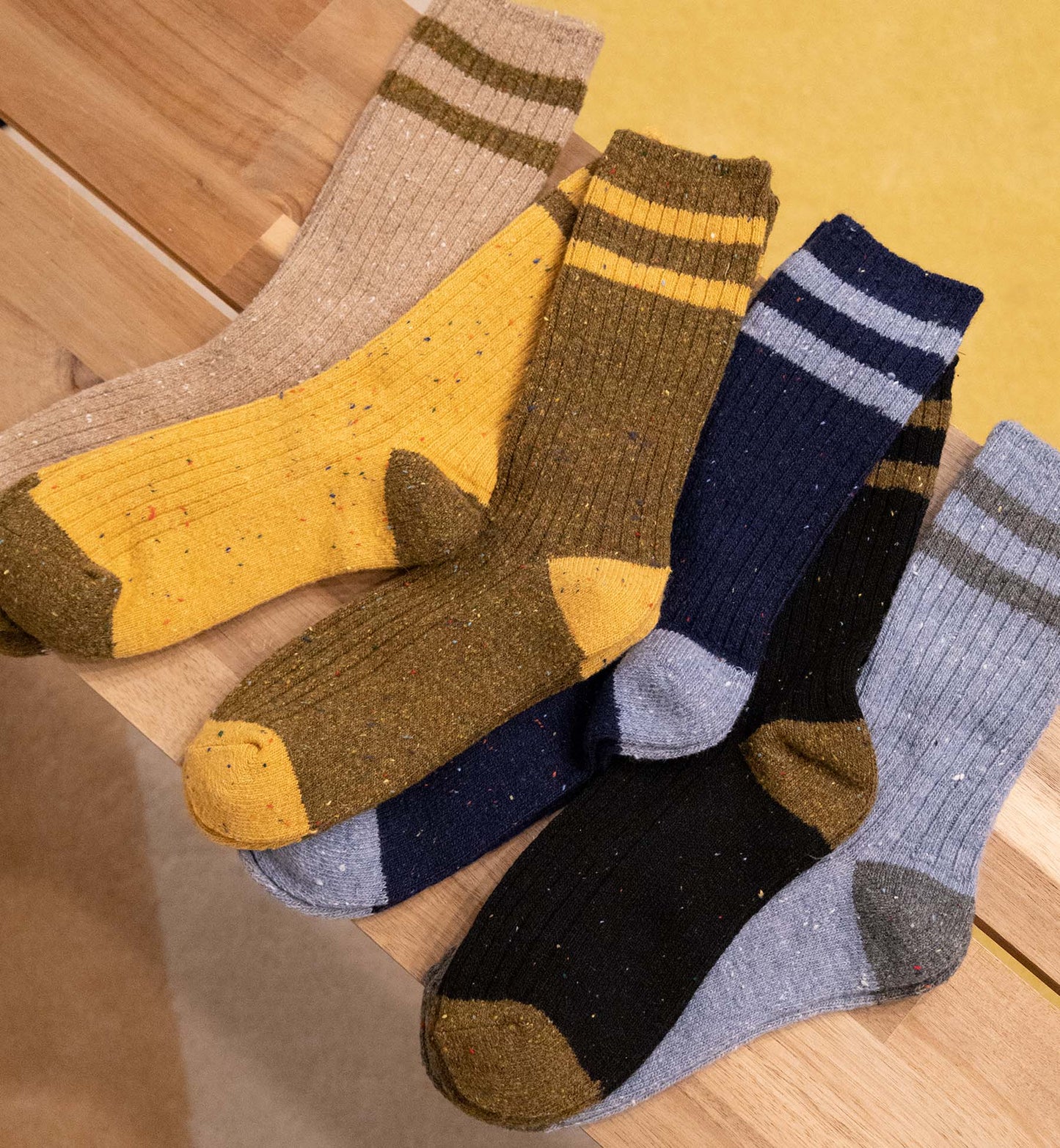 Two-Tone Confetti Wool Socks