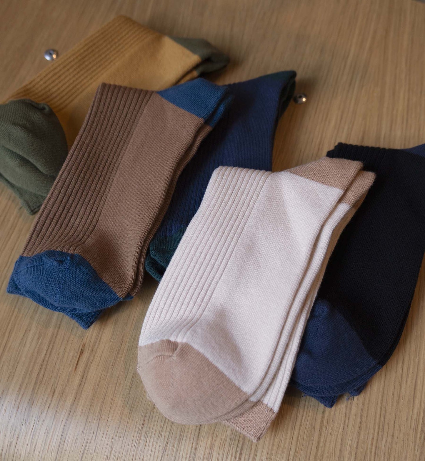 Two-Tone Cotton Socks