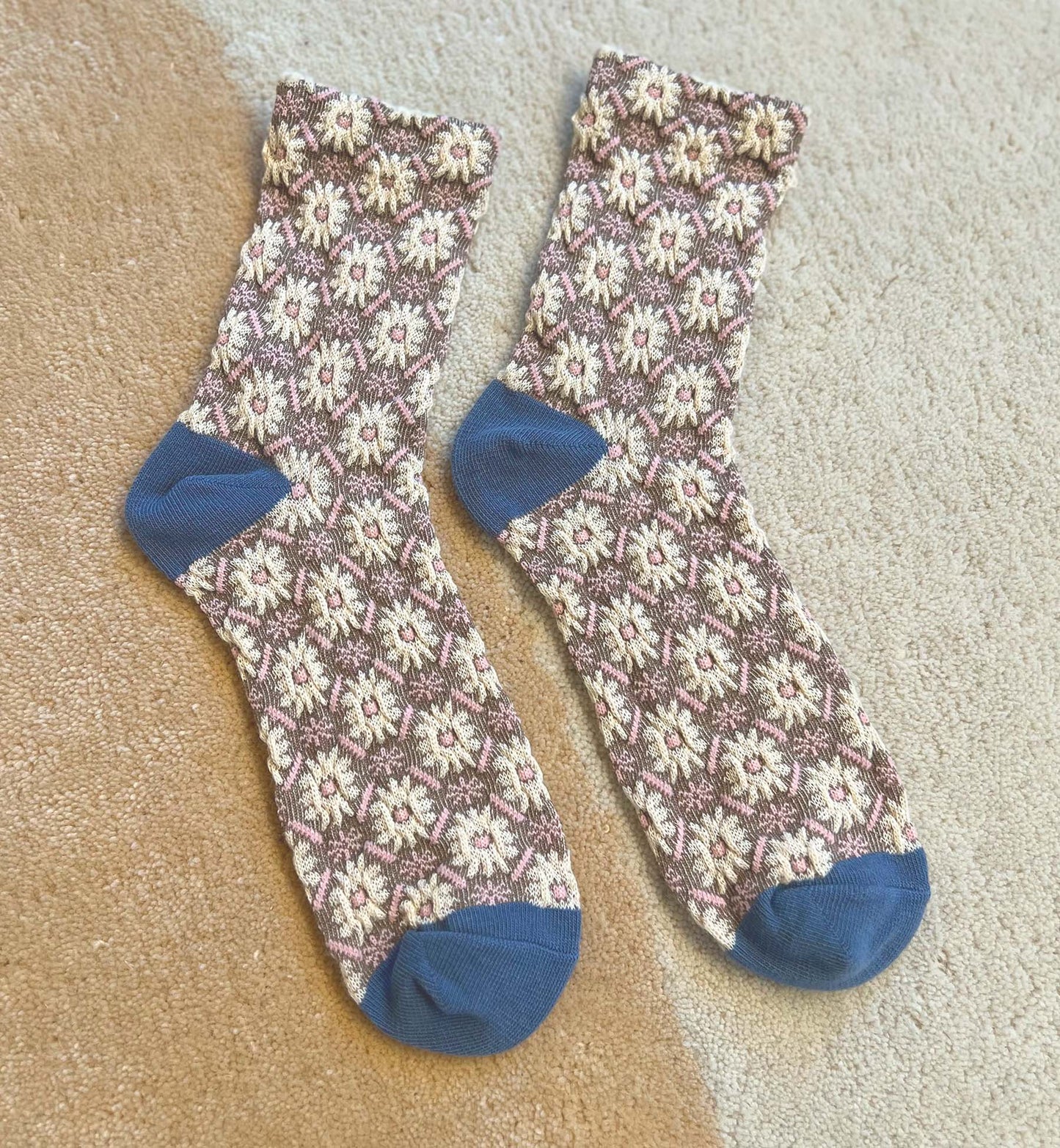 Vintage Embossed Socks